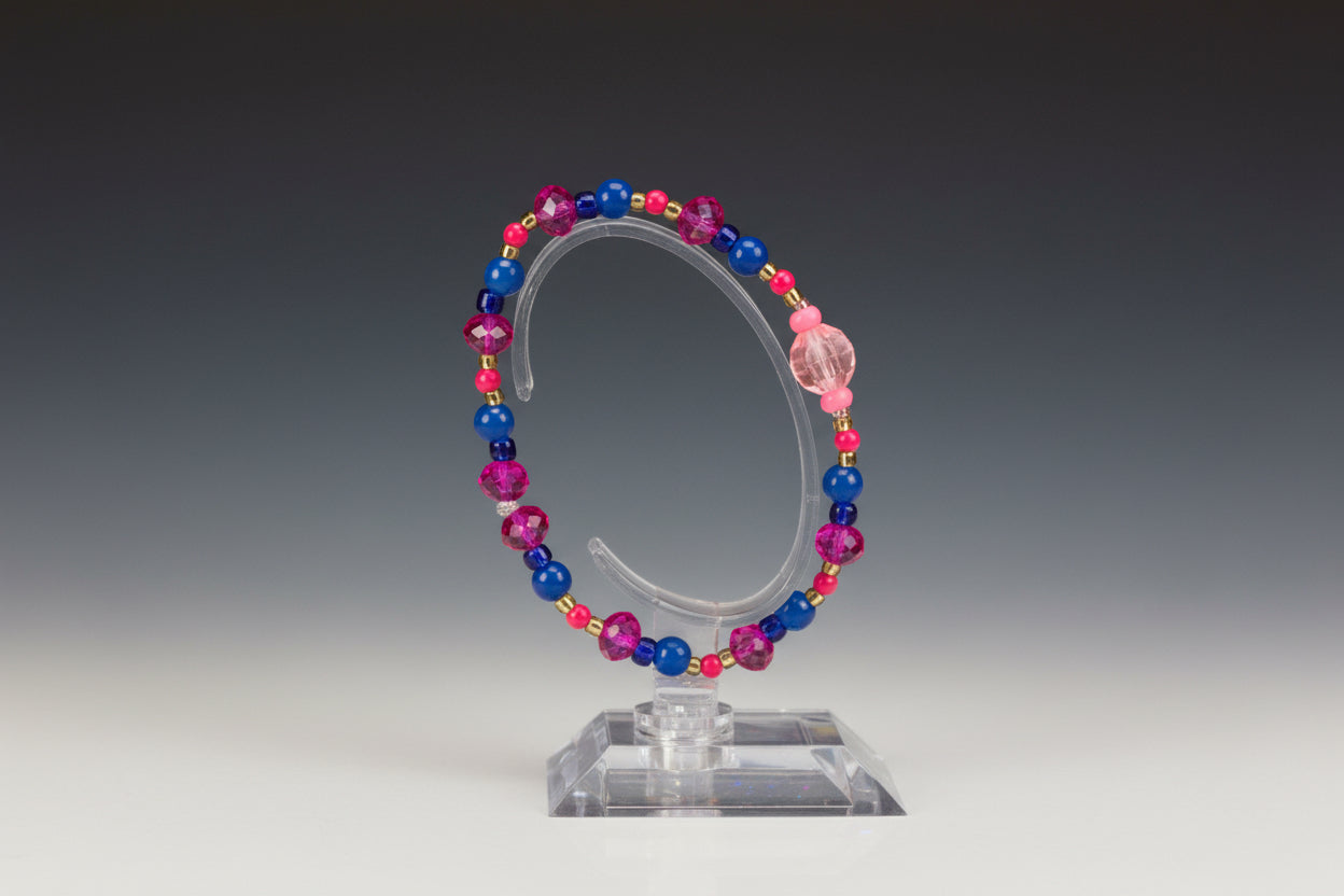 Rose & blues handmade bracelet