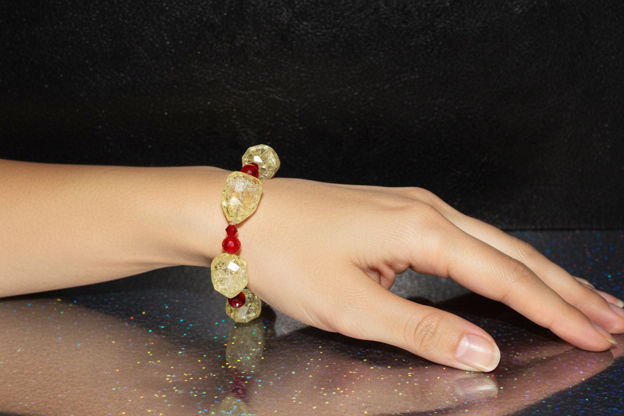Yellow diamond handmade bracelet