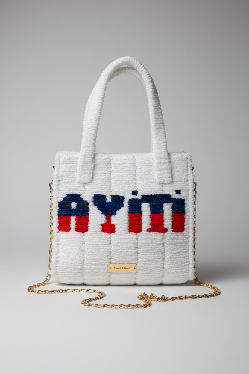 Handmade Ayiti crochet bag , chenille yarn 🧶