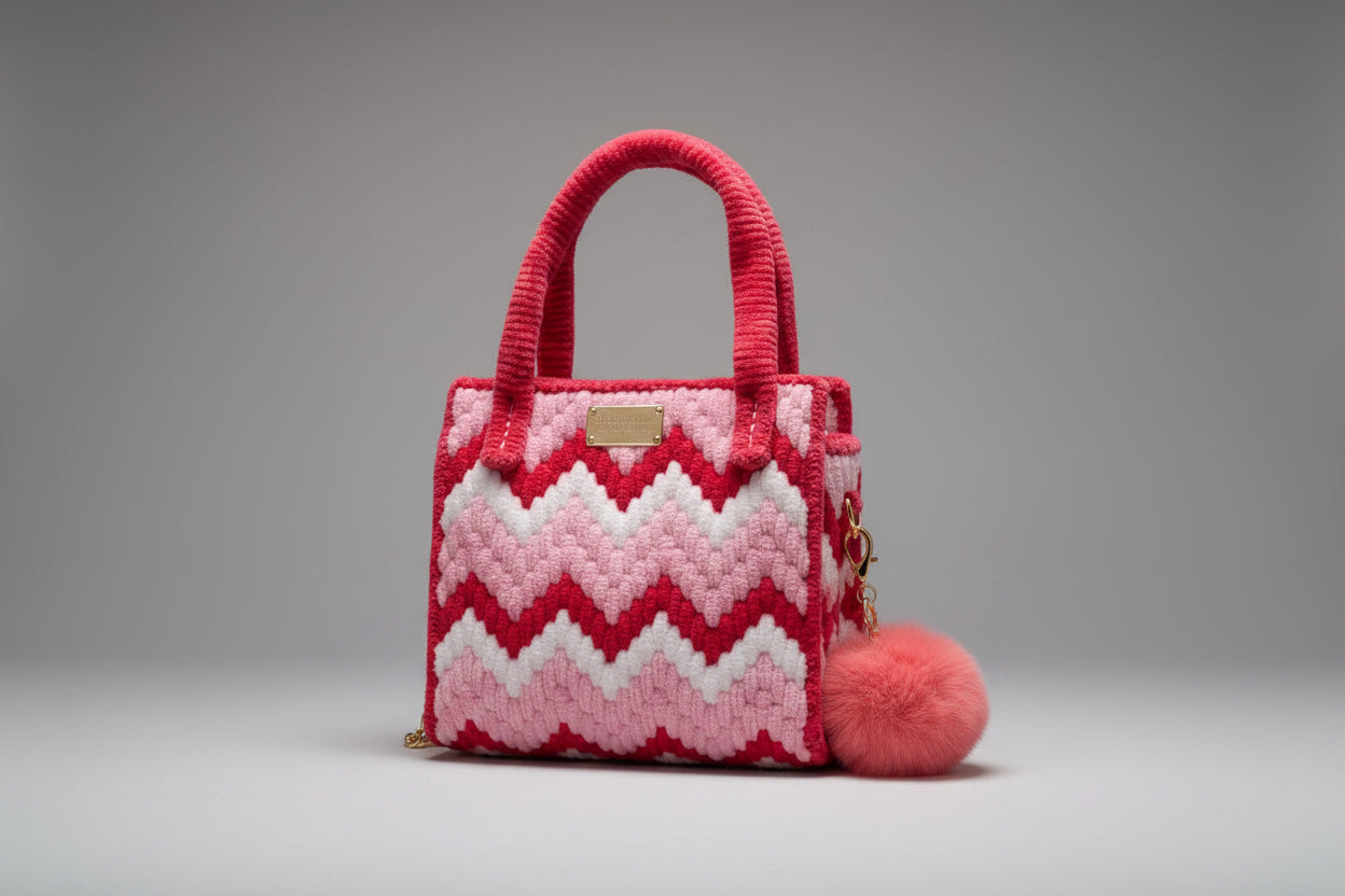 Pinkie pie handmade crochet bag