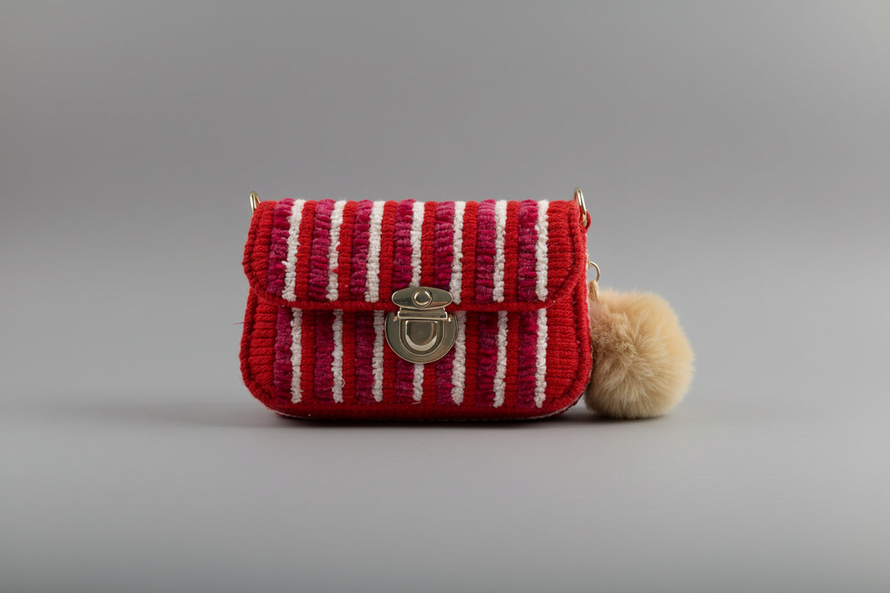 Jam handmade crochet 🧶 purse , 👛 chenille yarn