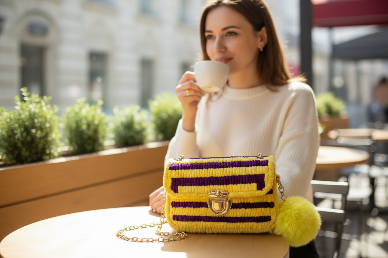 Wing song handmade crochet bag