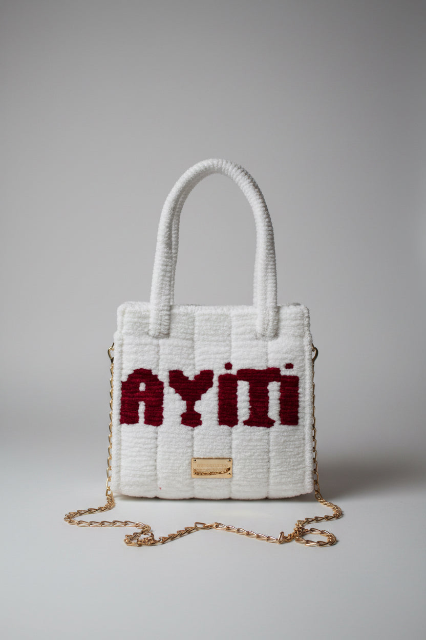 Handmade Ayiti crochet bag , chenille yarn 🧶