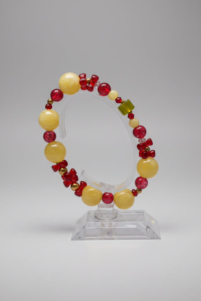 Yellow cherry handmade bracelet