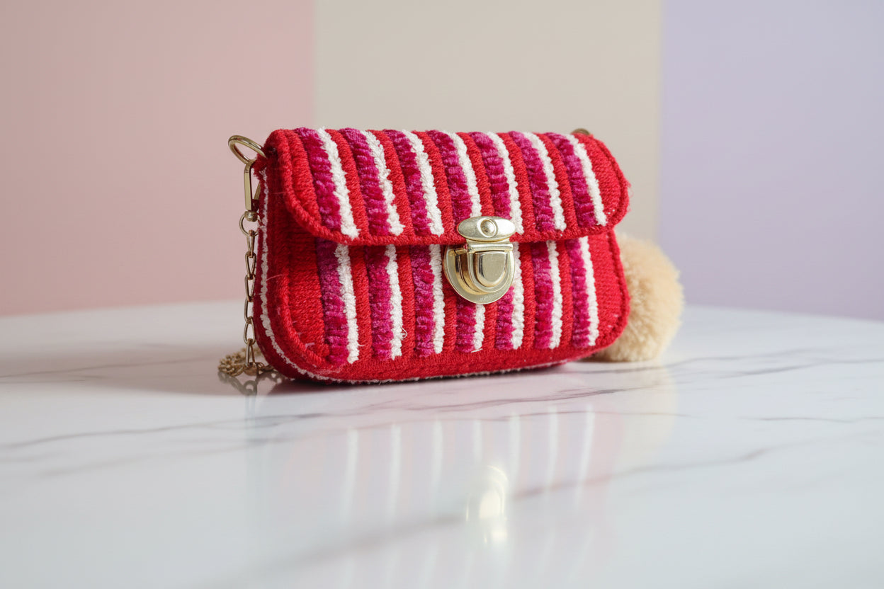 Jam handmade crochet 🧶 purse , 👛 chenille yarn