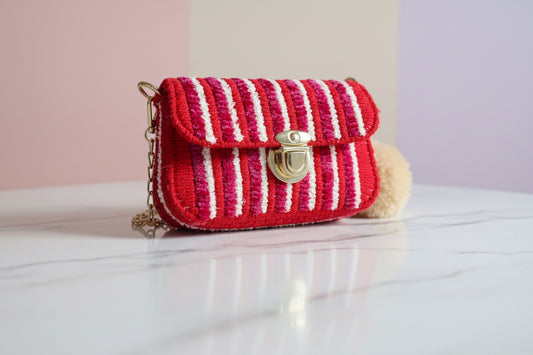 Jam handmade crochet 🧶 purse , 👛 chenille yarn