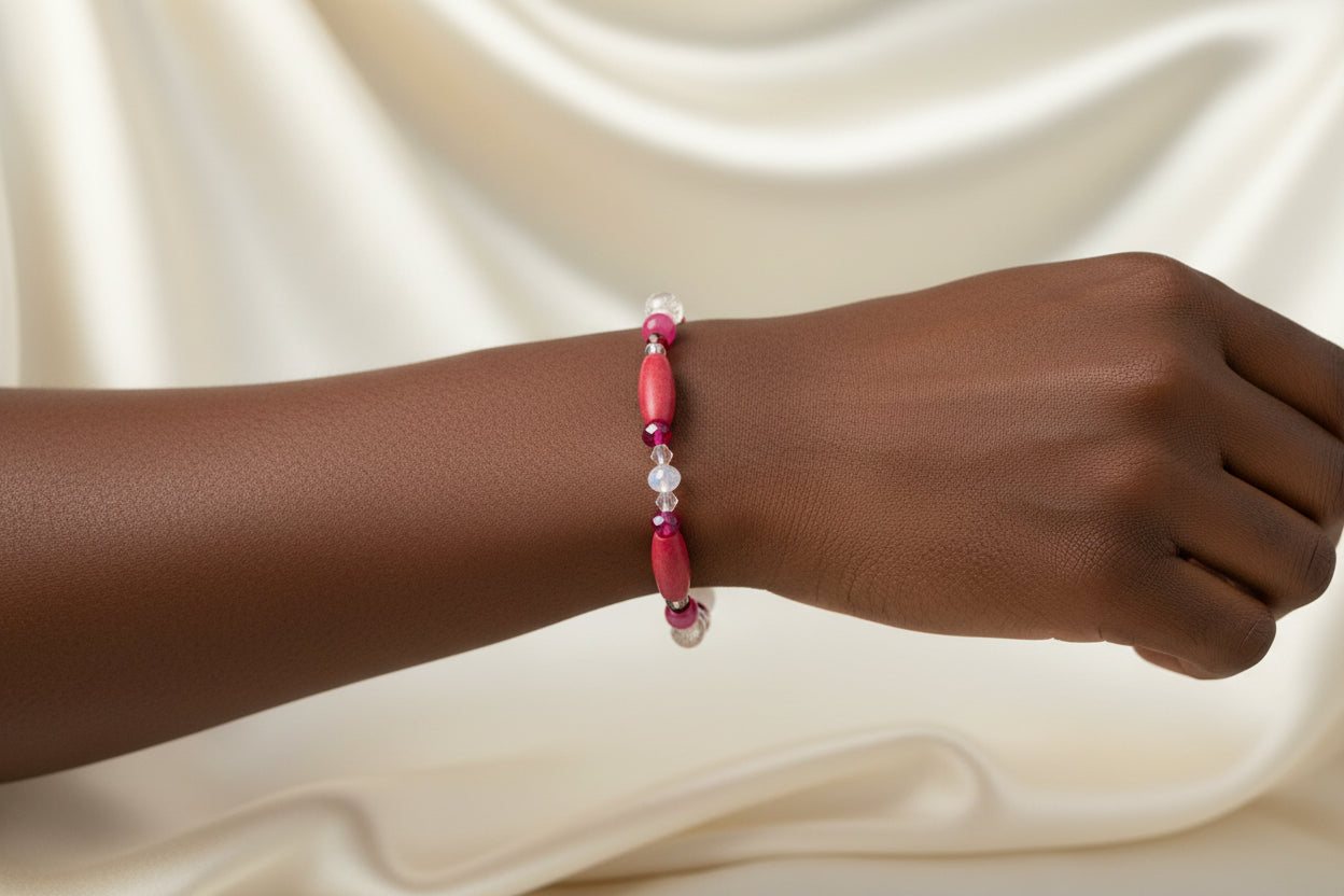 White blush handmade bracelet