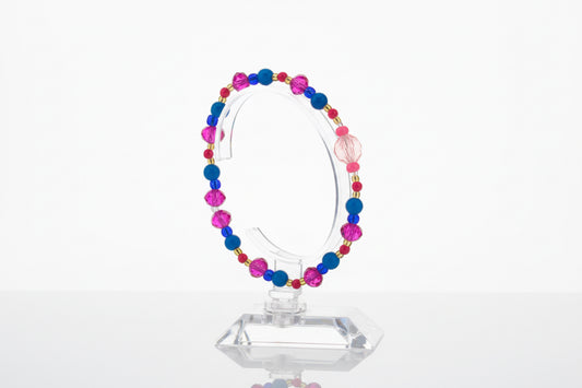 Rose & blues handmade bracelet