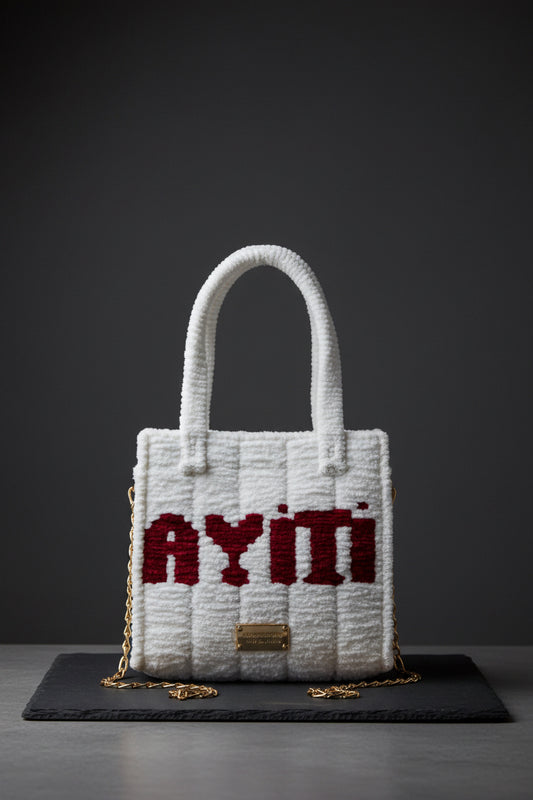 Handmade Ayiti crochet bag , chenille yarn 🧶