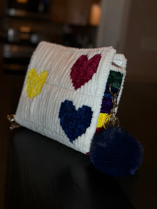 Rainbow dash handmade chenille crochet bag