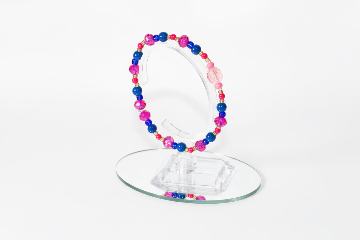 Rose & blues handmade bracelet