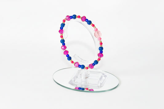 Rose & blues handmade bracelet