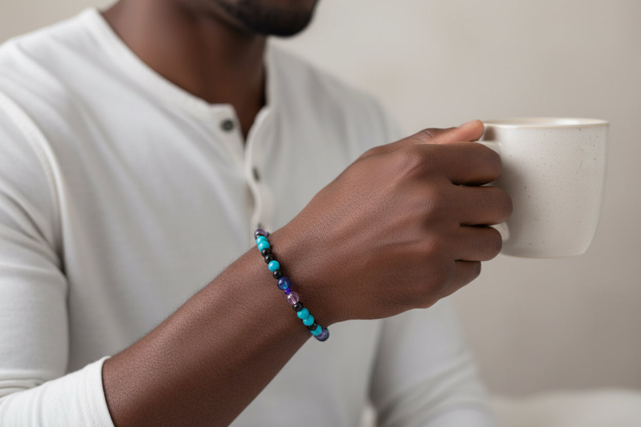 Coral blue handmade bracelet